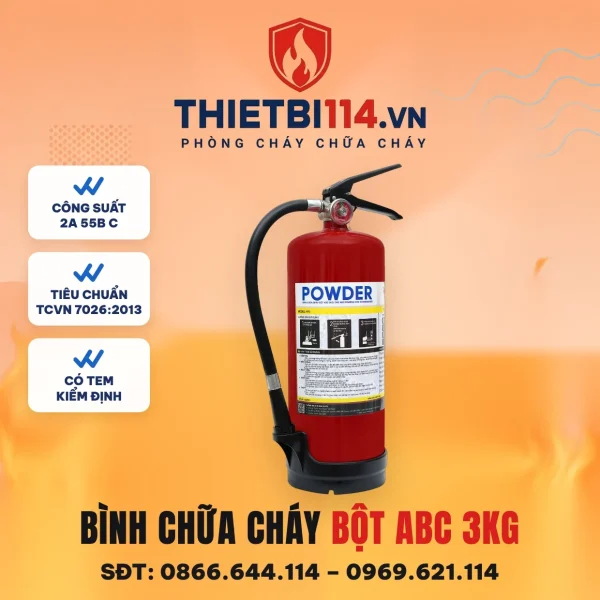 Bình bột chữa cháy 3kg VP3 – ảnh sản phẩm Vinafoam