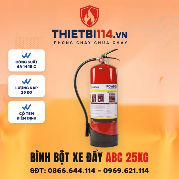 Bình bột xe đẩy ABC 25kg VP25 – ảnh sản phẩm Vinafoam