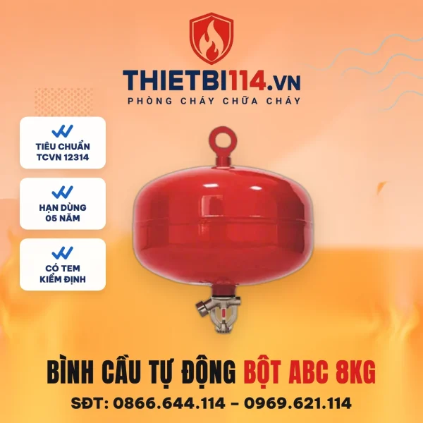 Bình cầu chữa cháy tự động bột ABC 8KG – ảnh sản phẩm Vinafoam