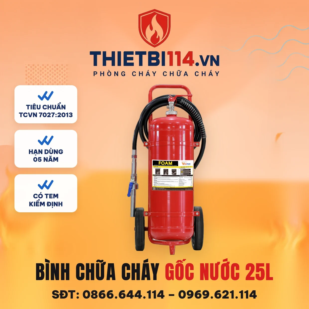 Bình gốc nước foam 25L VF25 - Vinafoam có kiểm định/lưu thông Bình gốc nước foam 25L VF25 – ảnh sản phẩm Vinafoam