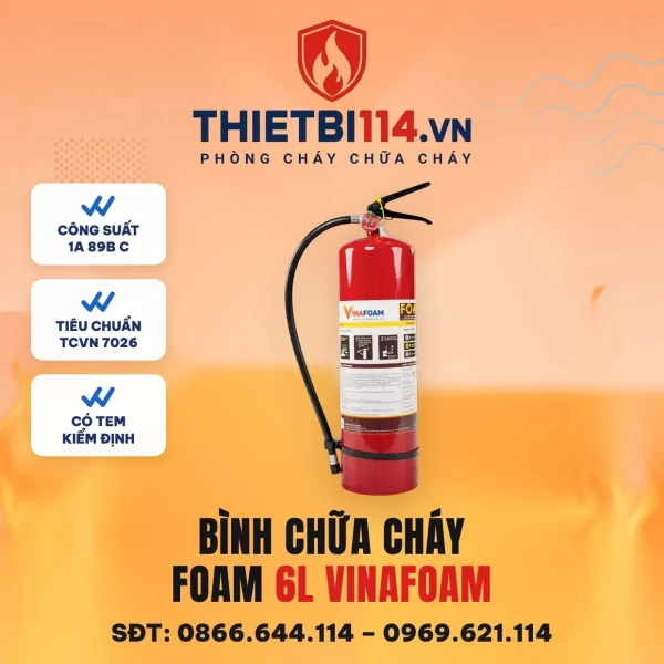 Bình gốc nước foam 6L VF6 Vinafoam VF6 có tem kiểm định/lưu thông
