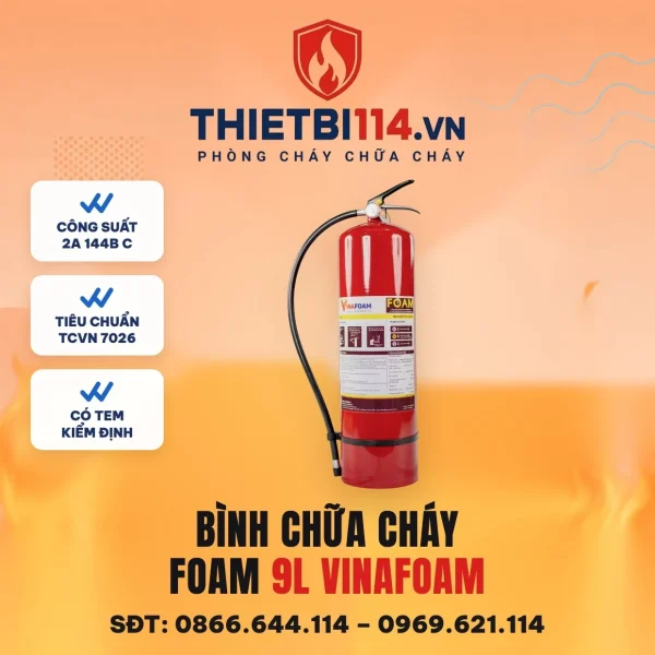 Bình gốc nước foam 9L VF9 Vinafoam VF9 có tem kiểm định/lưu thông