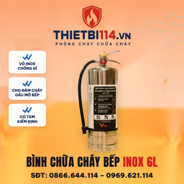 Bình gốc nước inox F/K 6L V6F-K-IN – ảnh sản phẩm Vinafoam
