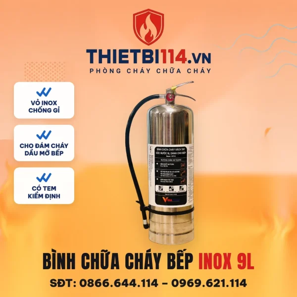 Bình gốc nước inox F/K 9L V9F-K-IN – ảnh sản phẩm Vinafoam