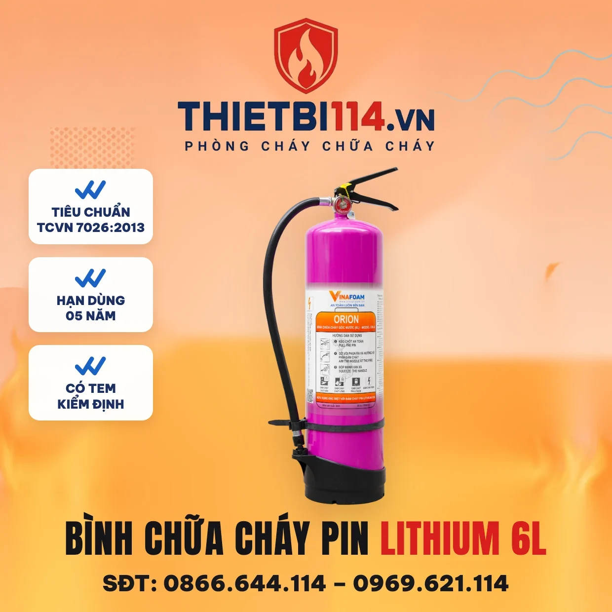 Bình gốc nước pin lithium 6L OR-6 - Vinafoam có kiểm định/lưu thông Bình gốc nước pin lithium 6L OR-6 – ảnh sản phẩm Vinafoam