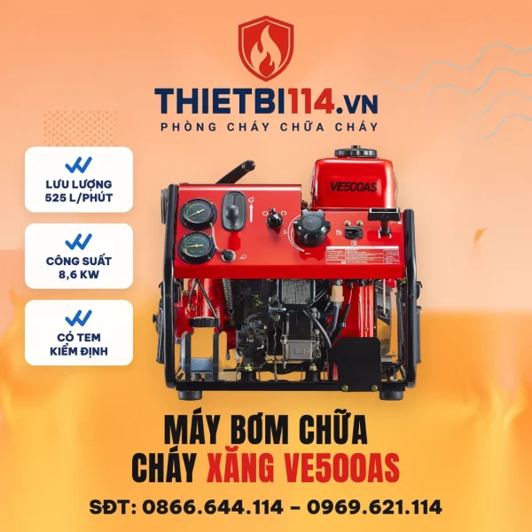 Máy bơm chữa cháy động cơ xăng VE500AS 8.6kW – ảnh chính hãng Tohatsu