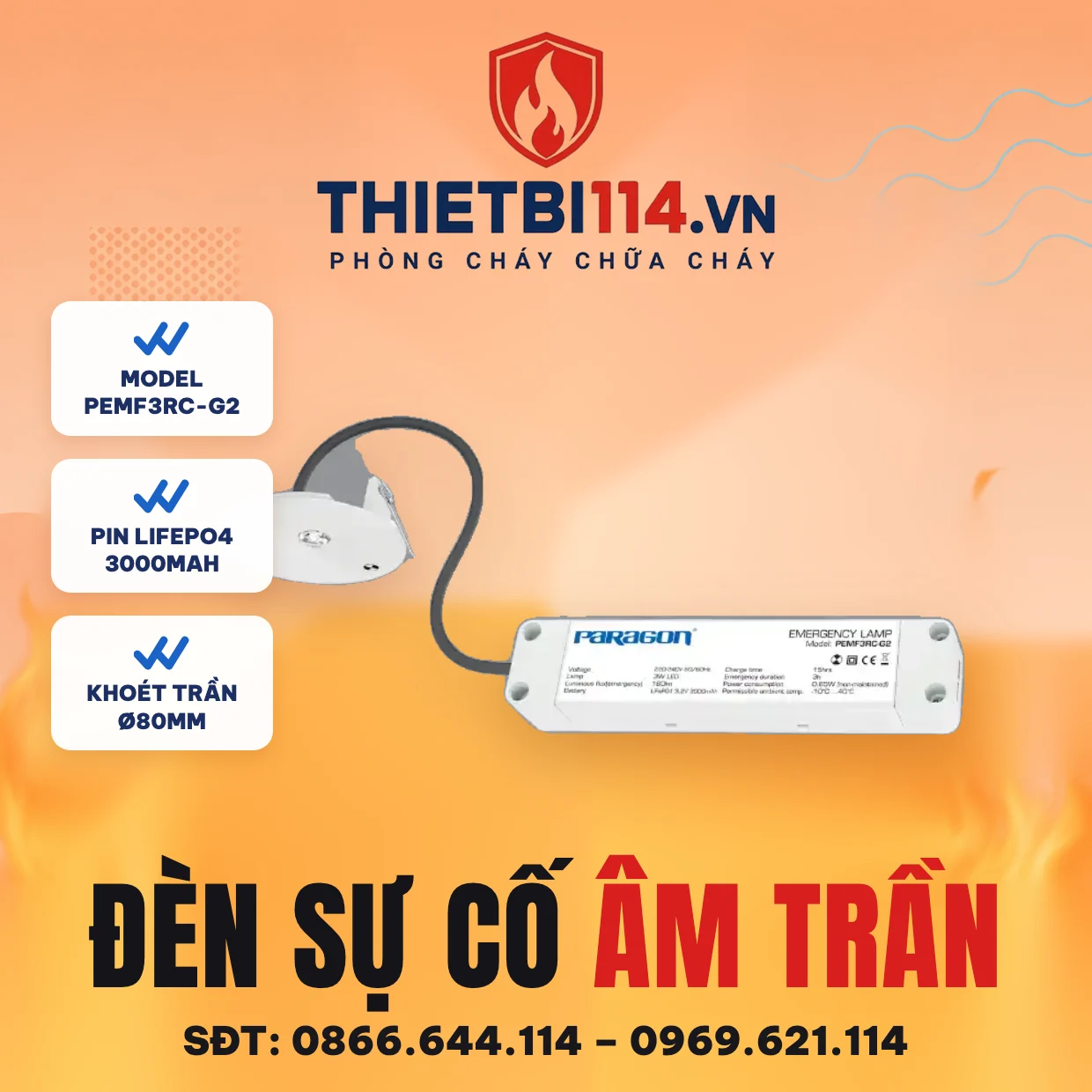 cover-den-su-co-am-tran-paragon-pemf3rc-g2-v2 Đèn sự cố âm trần Paragon PEMF3RC-G2