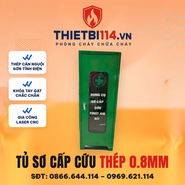 Tủ dụng cụ sơ cấp cứu 1500x700x400 thép 0,8mm xưởng gia công