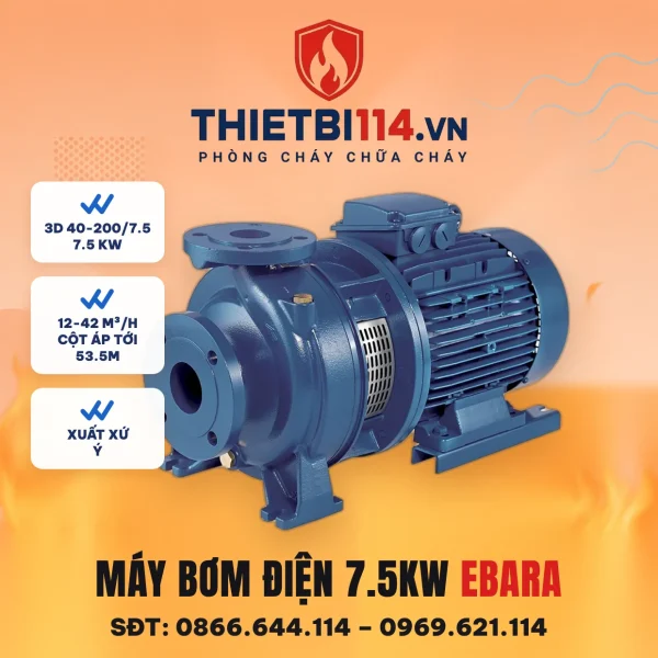 Máy bơm điện 7,5kW (3D 40-200/7.5) - Ebara – ảnh bìa thietbi114.vn