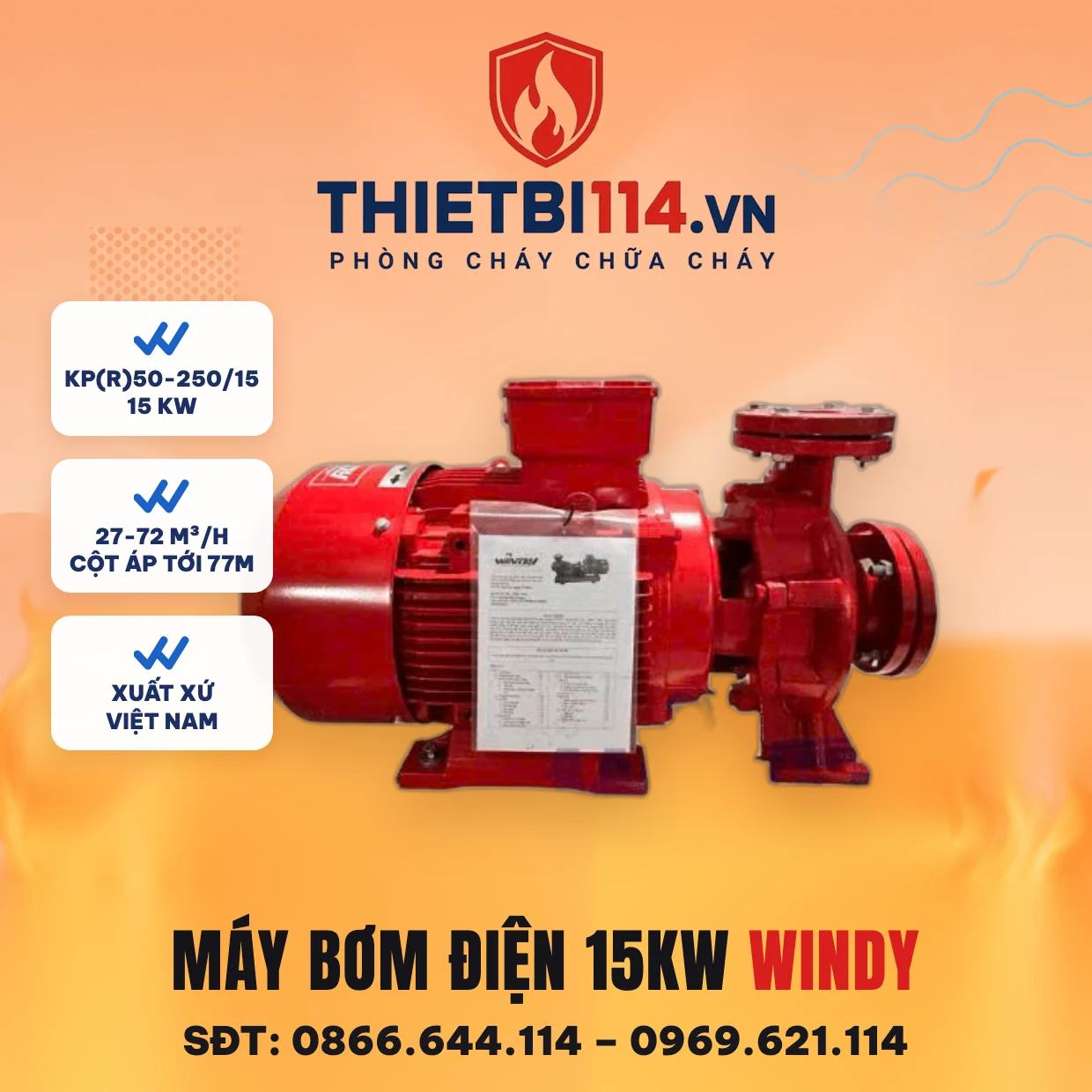 Máy bơm điện 15kW (KPR50-250/15) - Windy – ảnh bìa thietbi114.vn Máy bơm điện 15kW (KPR50-250/15) - Windy – ảnh bìa thietbi114.vn