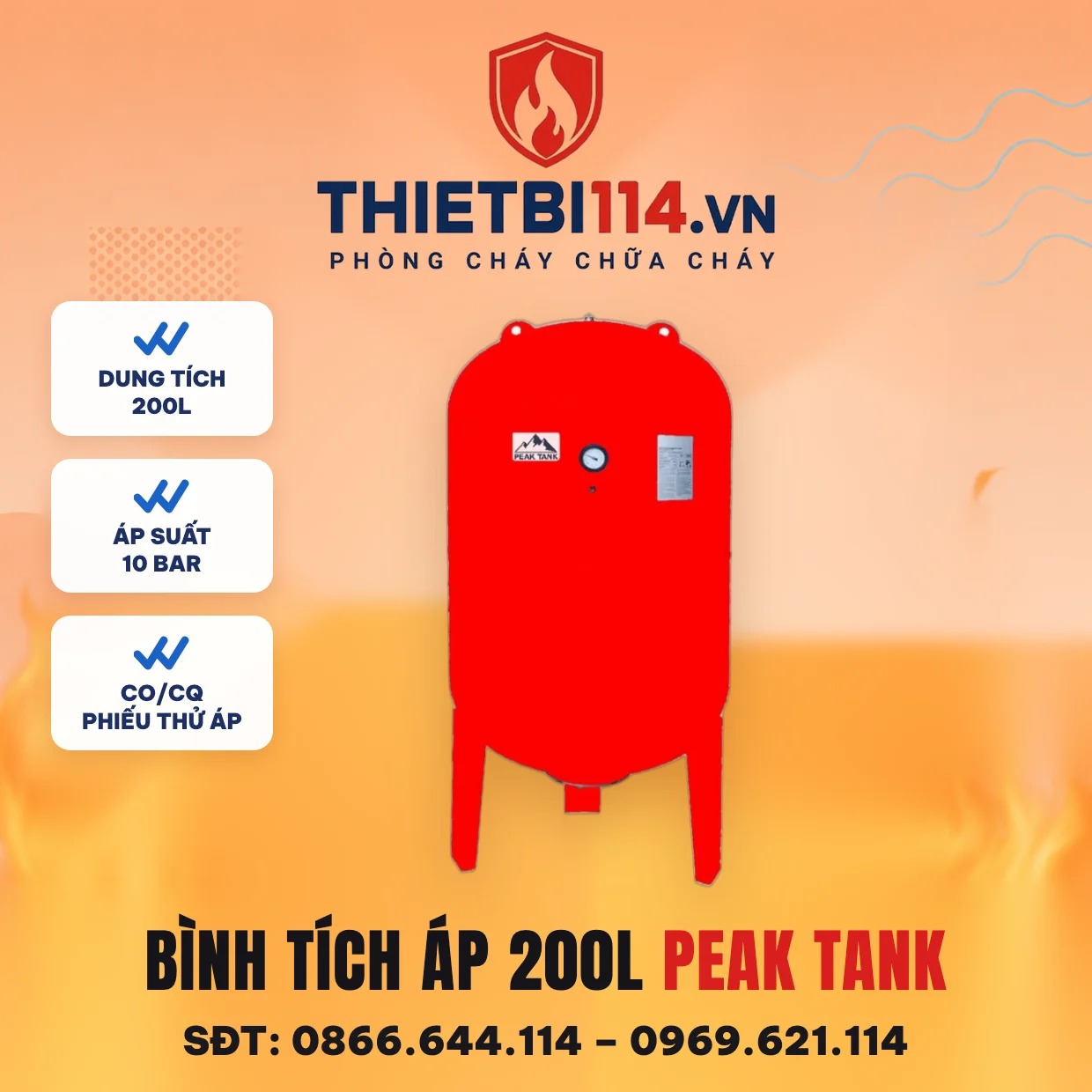 Bình tích áp 200L 10bar - Peak Tank – ảnh bìa thietbi114.vn Bình tích áp 200L 10bar - Peak Tank – ảnh bìa thietbi114.vn