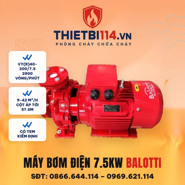 Máy bơm điện 7,5kW - Balotti có kiểm định/lưu thông