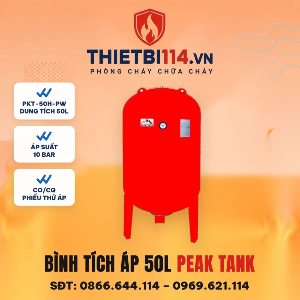 Bình tích áp Peak Tank 50 L 10 bar PKT-50H-PW – ảnh bìa Thietbi114