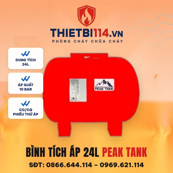 Bình tích áp Peak Tank 24 L 10 bar bình nằm – ảnh bìa Thietbi114