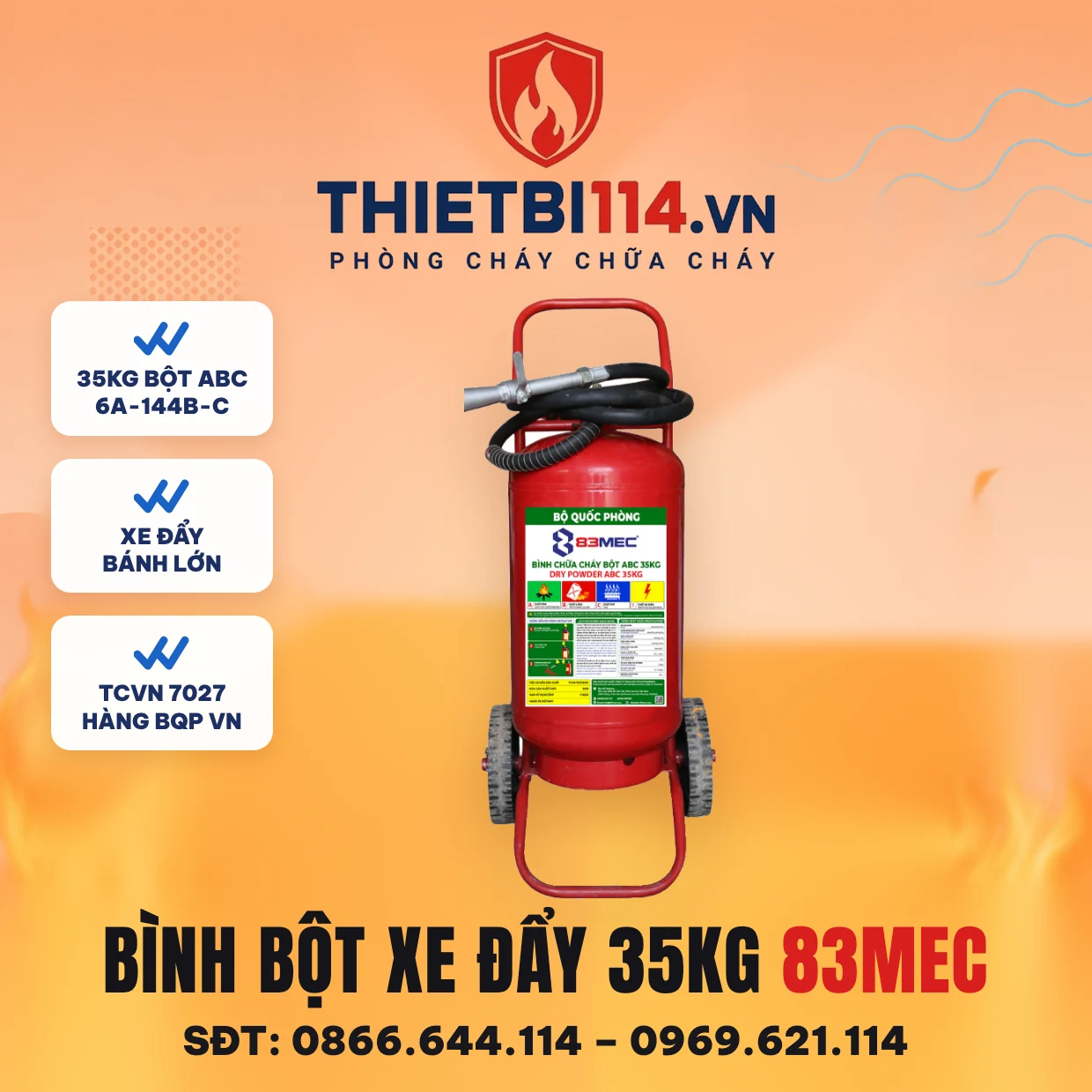 Bình Bột Xe Đẩy 35Kg 83Mec Bình Bột Xe Đẩy 35Kg 83Mec