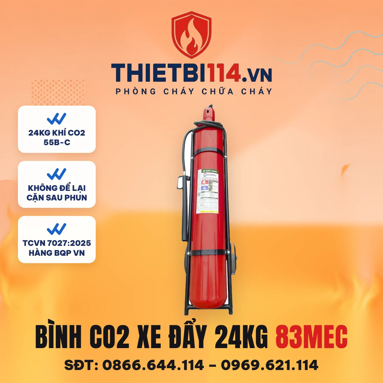 Bình Co2 Xe Đẩy 24Kg 83Mec Bình Co2 Xe Đẩy 24Kg 83Mec