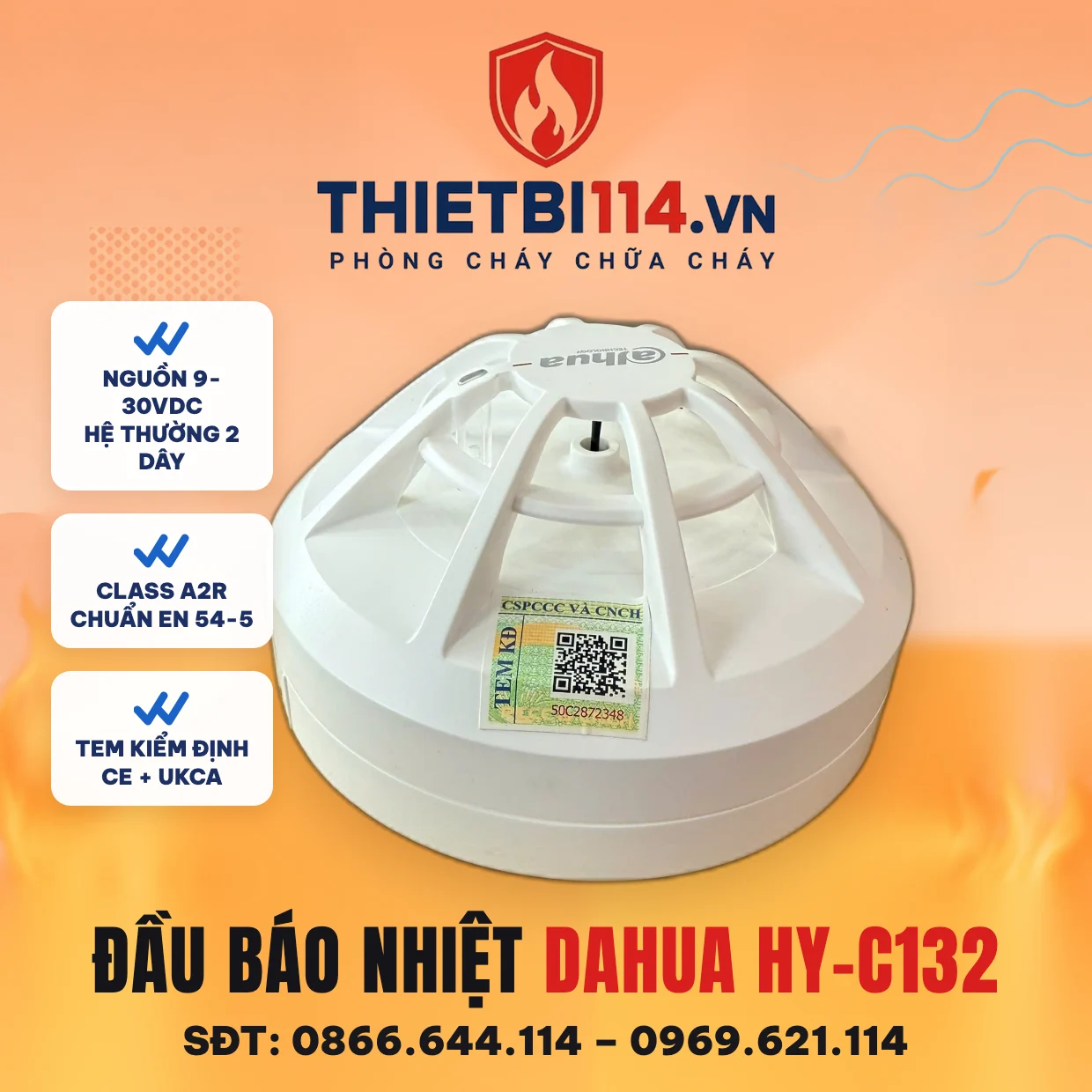 Đầu báo nhiệt Dahua HY-C132 Đầu báo nhiệt Dahua HY-C132