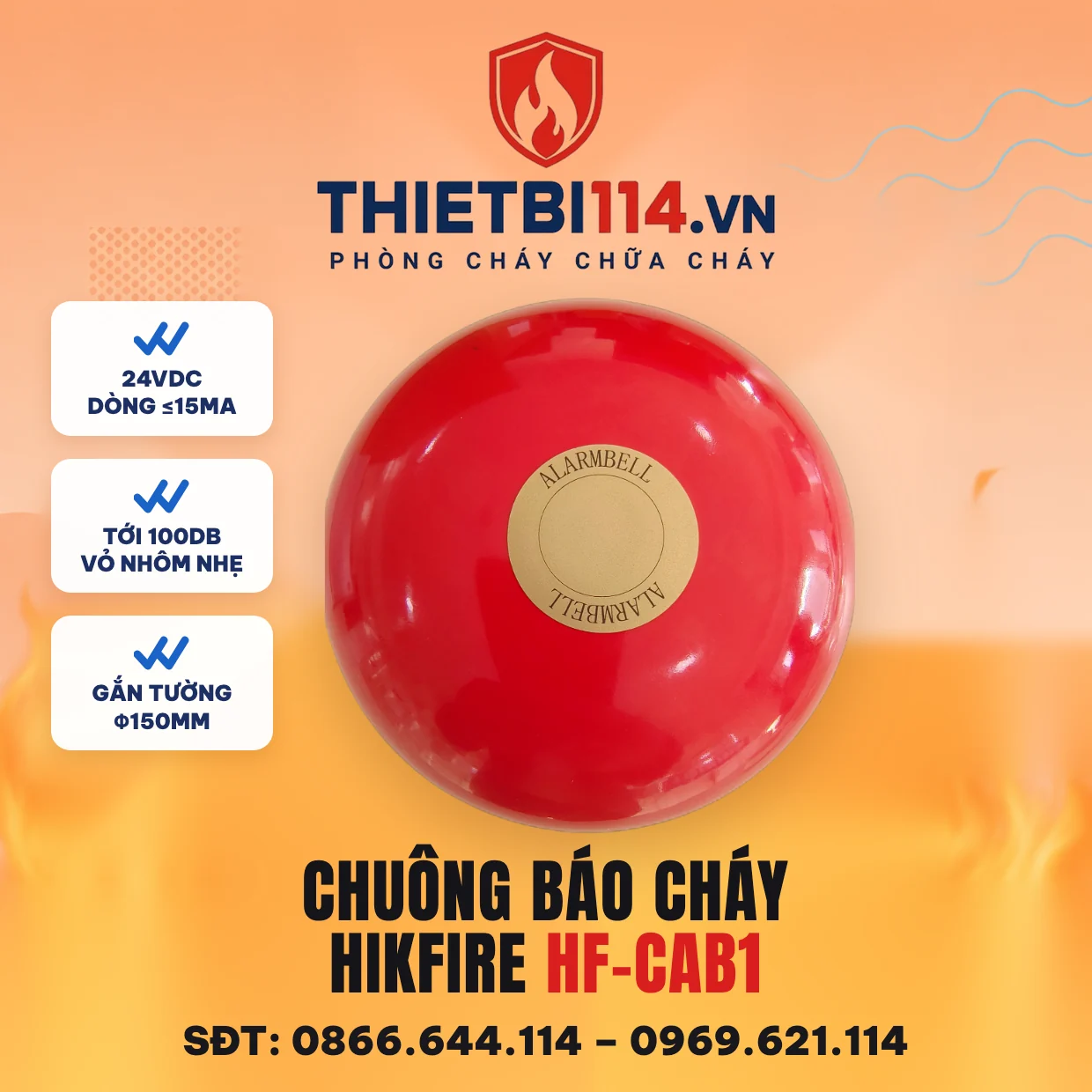 Chuông Báo Cháy Hikfire Hf-Cab1 Chuông Báo Cháy Hikfire Hf-Cab1