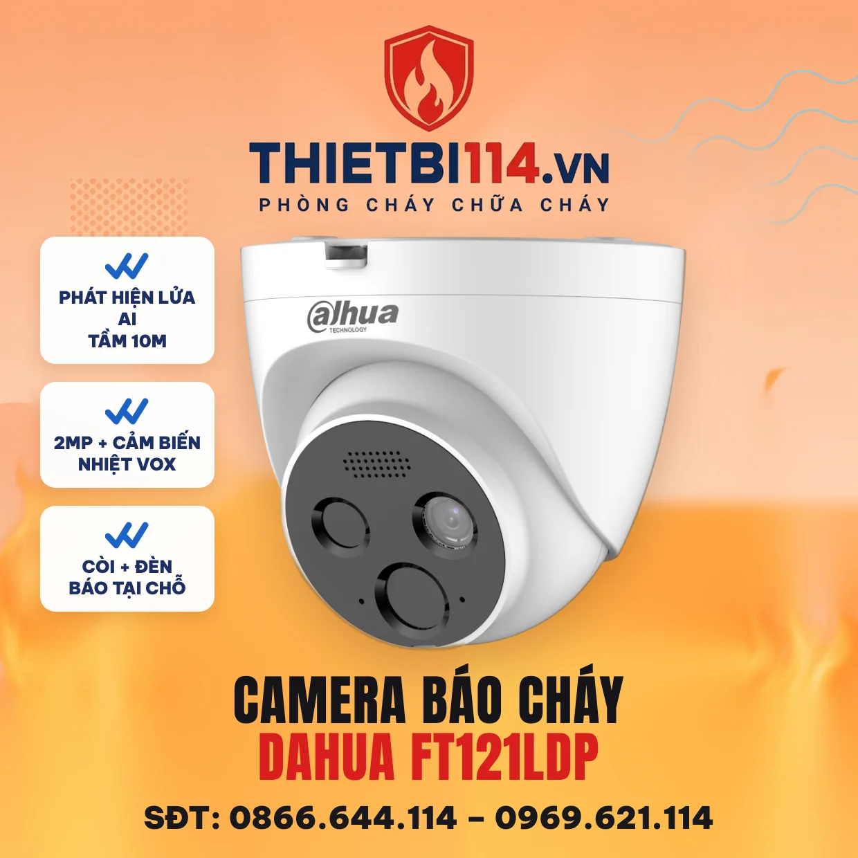 Camera báo cháy Dahua FT121LDP Camera báo cháy Dahua FT121LDP