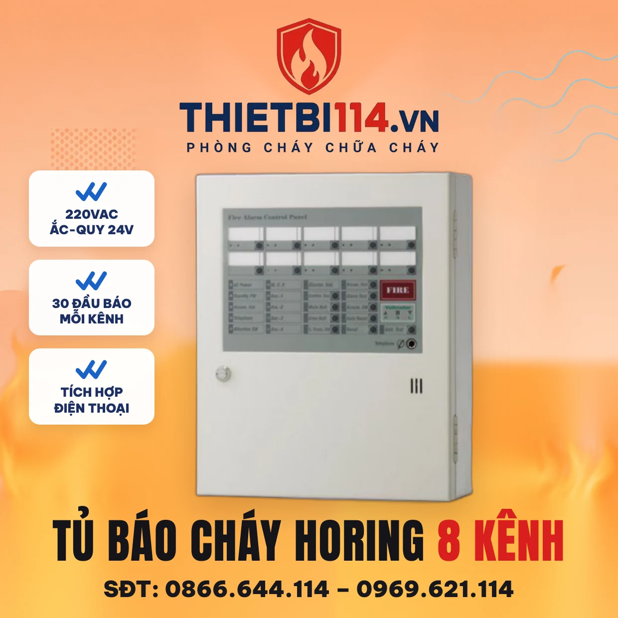 Tủ Báo Cháy Horing 8 Kênh Tủ Báo Cháy Horing 8 Kênh