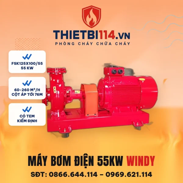 Máy bơm điện 55kW (FSK125x100/55) - Windy có kiểm định/lưu thông – ảnh bìa thietbi114.vn