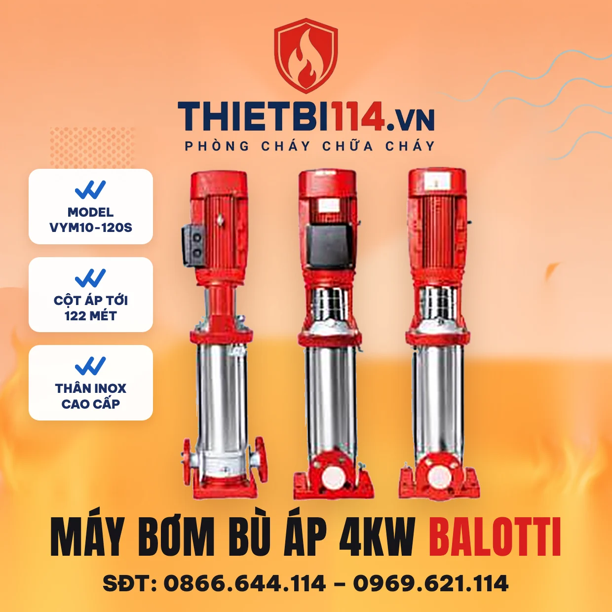 Máy bơm bù áp 4kW - Balotti có kiểm định/lưu thông