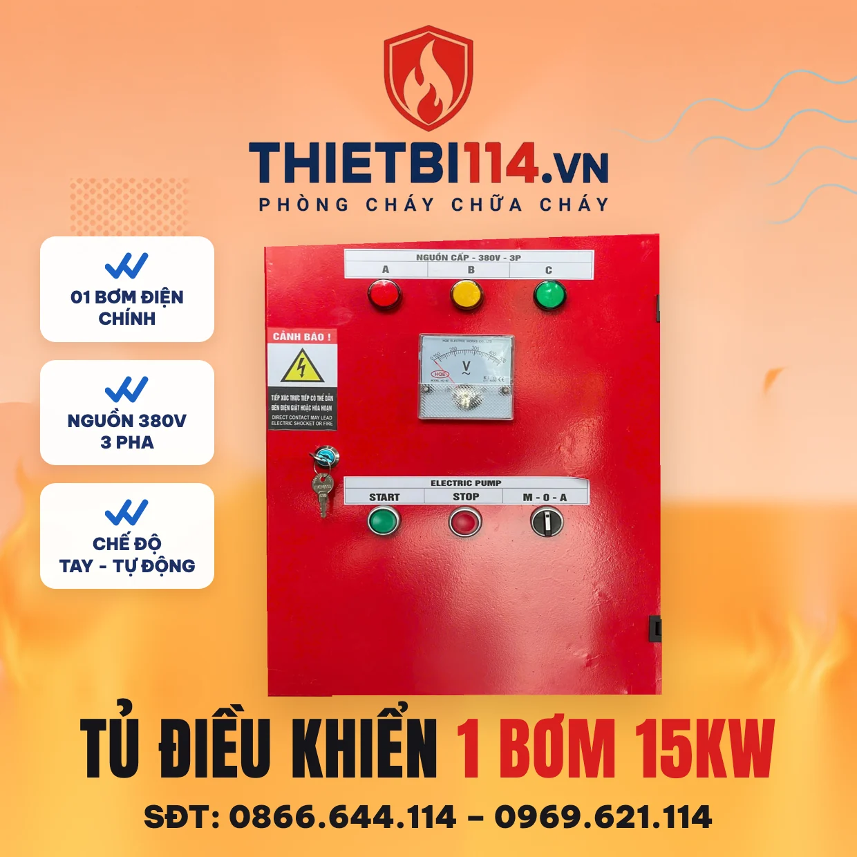Tủ điều khiển 1 bơm điện 15kW