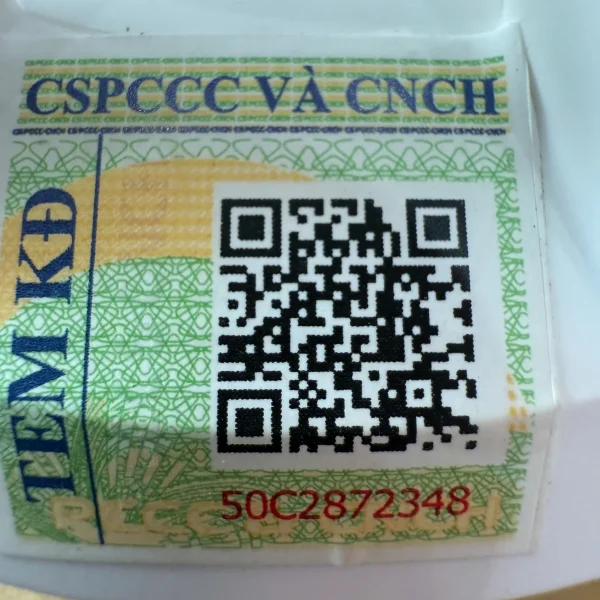 Tem kiểm định CSPCCC trên đầu báo nhiệt Dahua C132