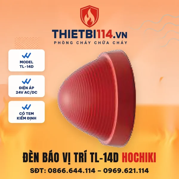 Đèn báo vị trí Hochiki TL-14D chụp đỏ 24V