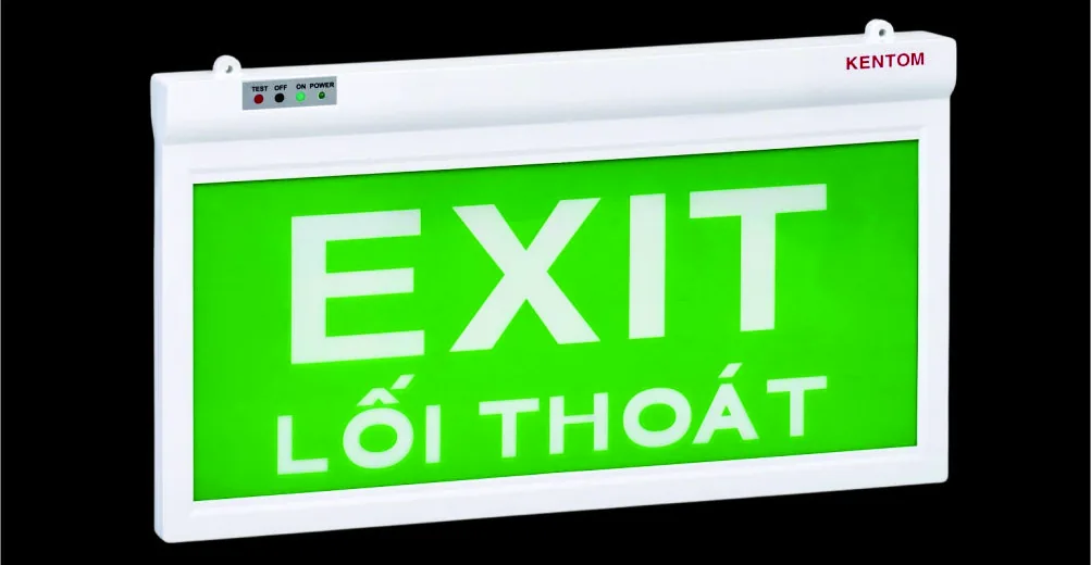 Đèn exit 1 mặt hướng lên, KT-650-03 - Kentom Đèn exit 1 mặt hướng lên, KT-650-03 – ảnh chính hãng Kentom