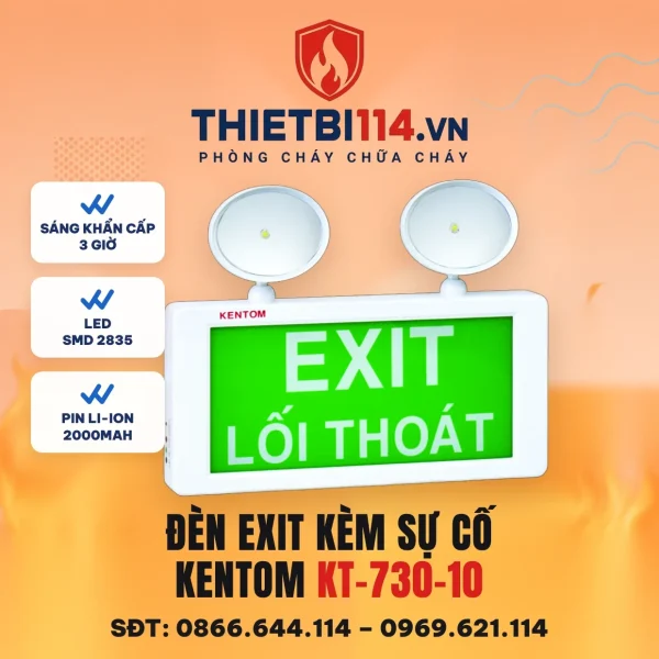 Đèn exit không chỉ hướng KT-730-10 – ảnh sản phẩm Kentom