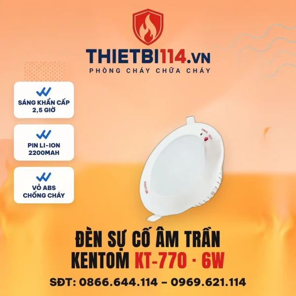Đèn sự cố âm trần KT-770(6W) – ảnh sản phẩm Kentom