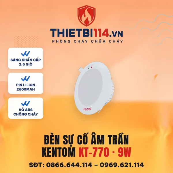 Đèn sự cố âm trần KT-770(9W) – ảnh sản phẩm Kentom