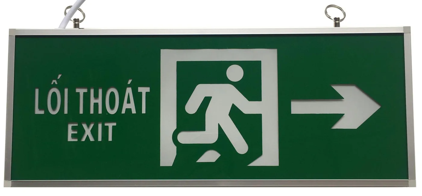 Đèn Exit 1 mặt chỉ 1 hướng - Lilang có kiểm định/lưu thông Đèn Exit 1 mặt chỉ 1 hướng – ảnh chính hãng Lilang