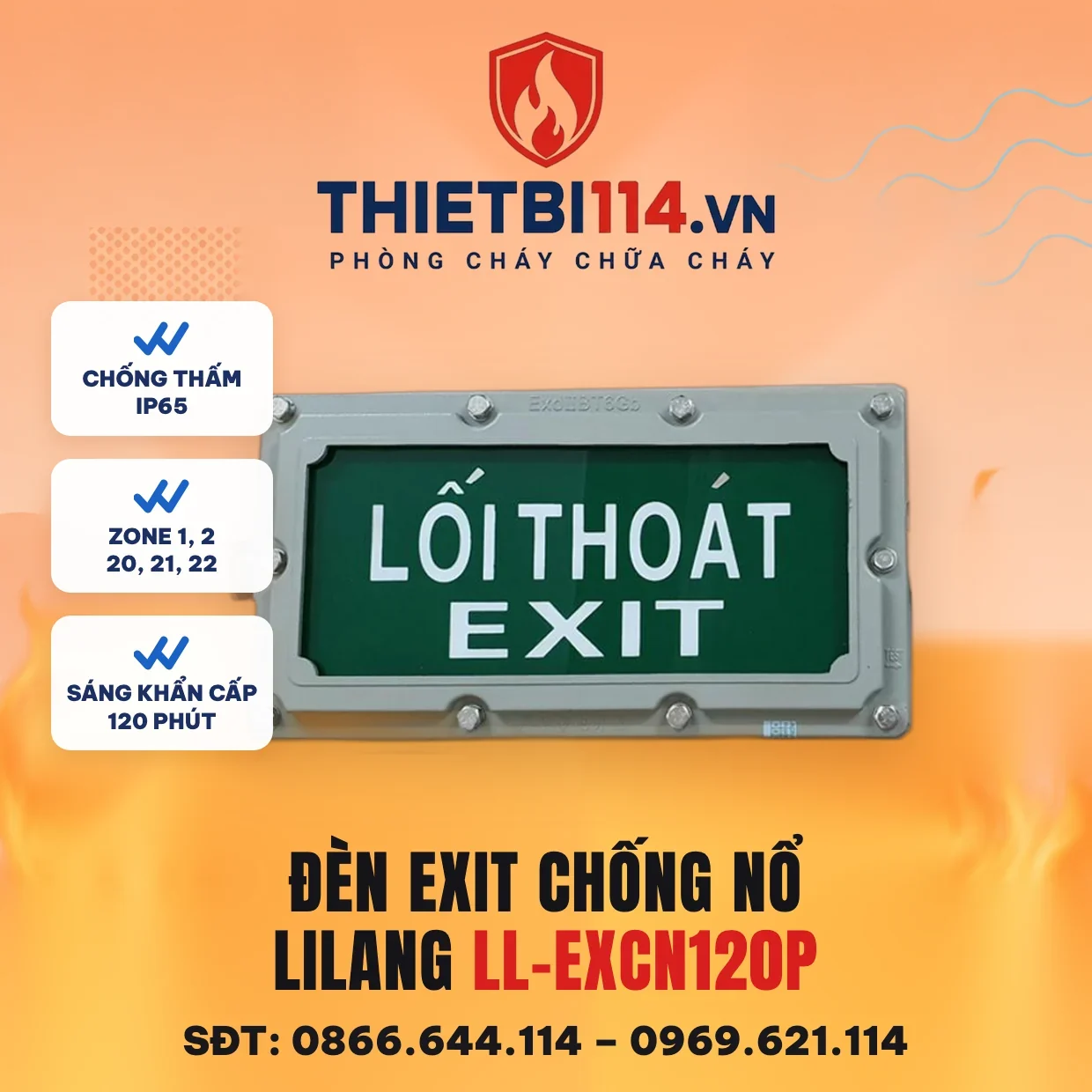 Đèn exit chống nổ LL-EXCN120P - Lilang Đèn exit chống nổ LL-EXCN120P – ảnh sản phẩm Lilang