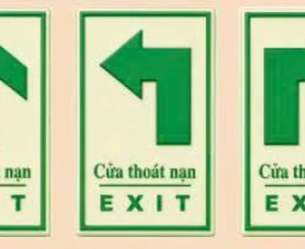 Biển Exit dạ quang nền xanh 17x29cm – ảnh thực tế sản phẩm
