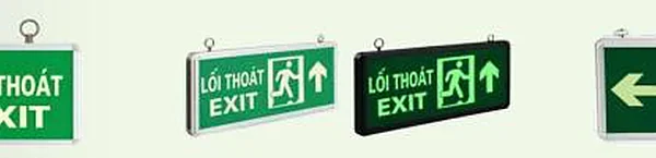 Hộp Exit dạ quang treo 15x35cm 2 mặt – ảnh thực tế sản phẩm