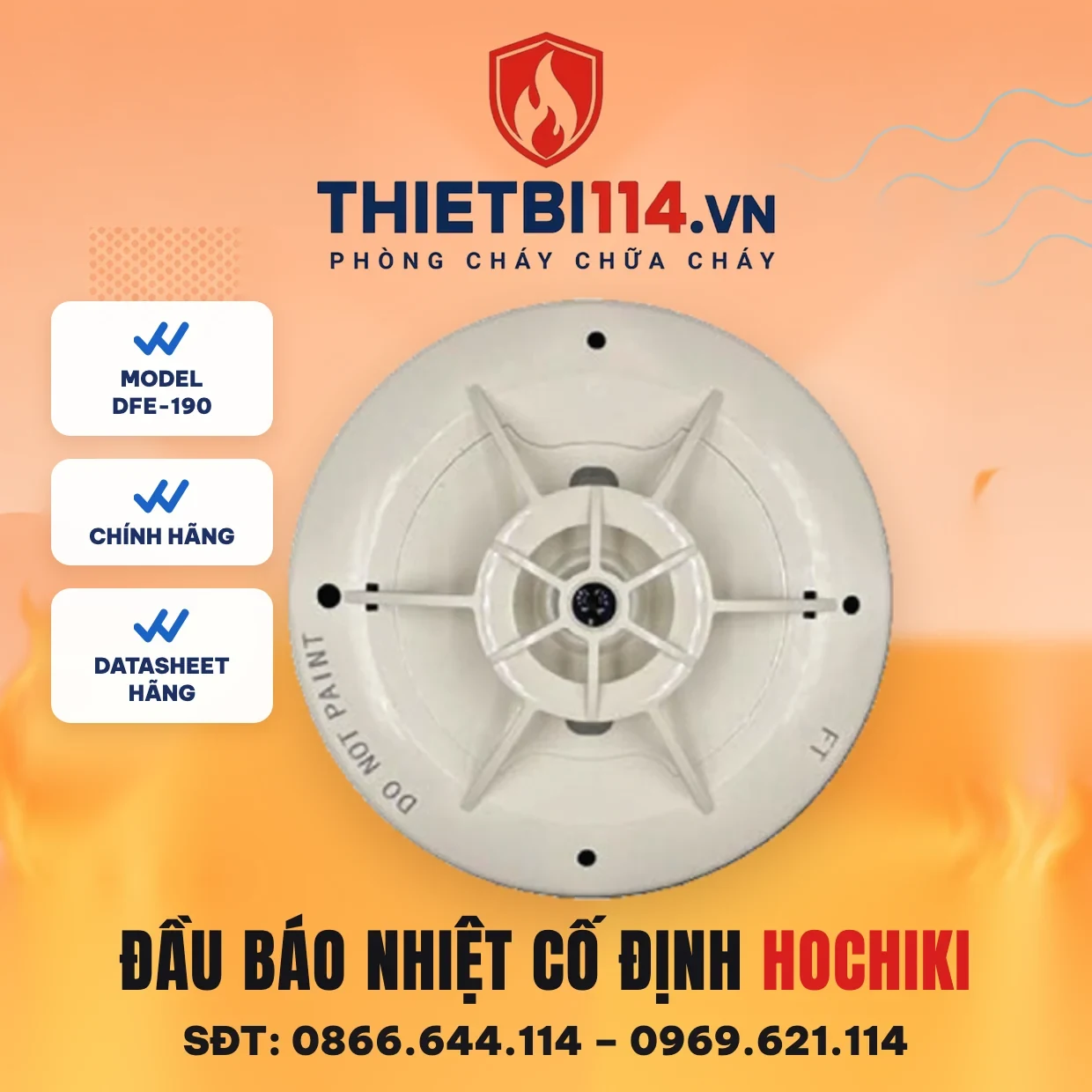 Đầu báo nhiệt cố định 88 °C DFE-190 Hochiki Đầu báo nhiệt cố định 88 °C DFE-190 Hochiki
