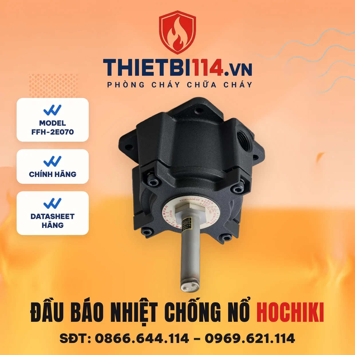 Đầu báo nhiệt chống nổ 70 °C FFH-2E070 Hochiki Đầu báo nhiệt chống nổ 70 °C FFH-2E070 Hochiki