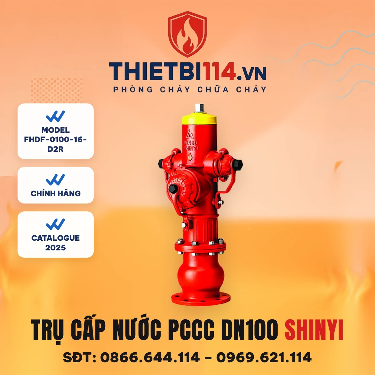 Trụ cấp nước PCCC có đế FHDF-0100-16-D2R ShinYi Trụ cấp nước PCCC có đế FHDF-0100-16-D2R ShinYi