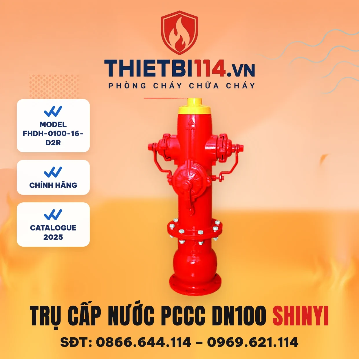 Trụ cấp nước PCCC không đế FHDH-0100-16-D2R ShinYi Trụ cấp nước PCCC không đế FHDH-0100-16-D2R ShinYi