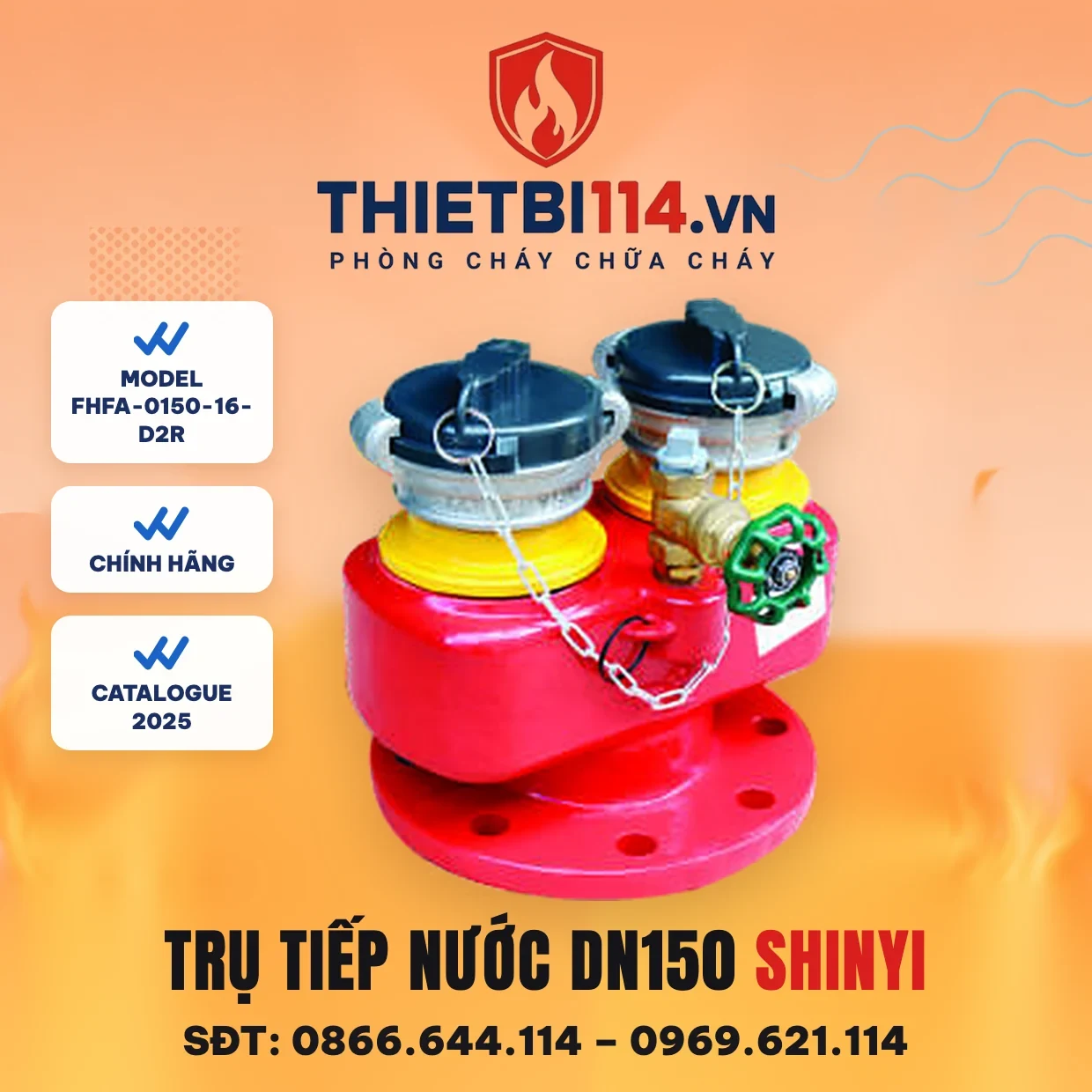 Trụ tiếp nước hai cửa PCCC FHFA-0150-16-D2R ShinYi Trụ tiếp nước hai cửa PCCC FHFA-0150-16-D2R ShinYi