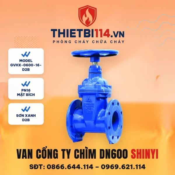 Van cổng ty chìm tay quay GVHX-0600-16-D2B ShinYi
