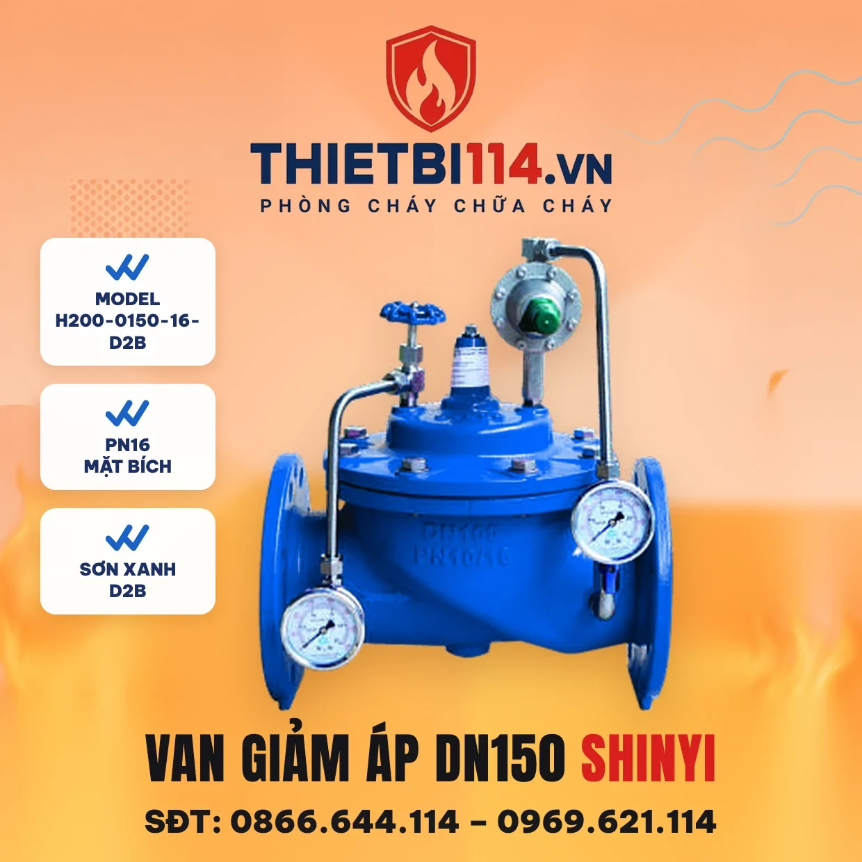 Van giảm áp H200-0150-16-D2B ShinYi Van giảm áp H200-0150-16-D2B ShinYi