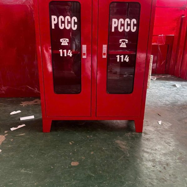 Tủ chữa cháy hai cánh xưởng gia công tại xưởng