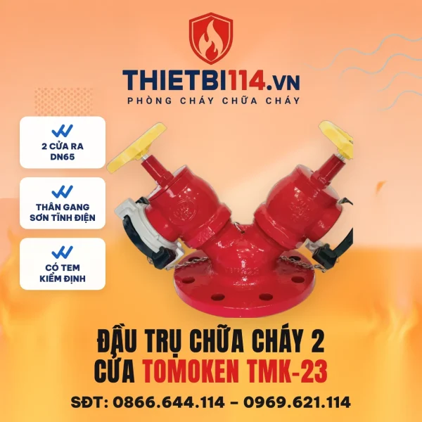Đầu trụ chữa cháy 2 cửa TMK-23 – ảnh sản phẩm Tomoken