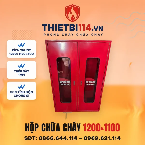 Hộp chữa cháy 1200x1100x400x1mm 2 cánh chia ngăn – ảnh sản phẩm