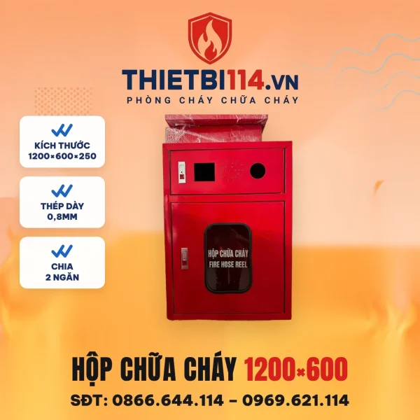 Hộp chữa cháy 1200x600x250x0.8mm tích hợp – ảnh sản phẩm