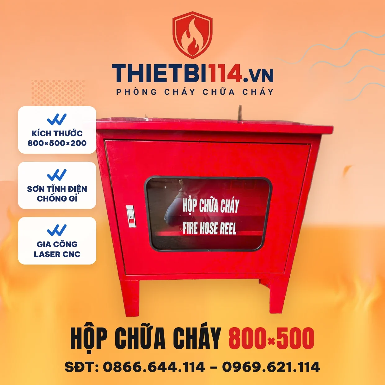 Hộp chữa cháy 800x500x200x1.2 chân 150mm có thanh treo Hộp chữa cháy 800x500x200x1.2 chân 150mm có thanh treo – ảnh sản phẩm