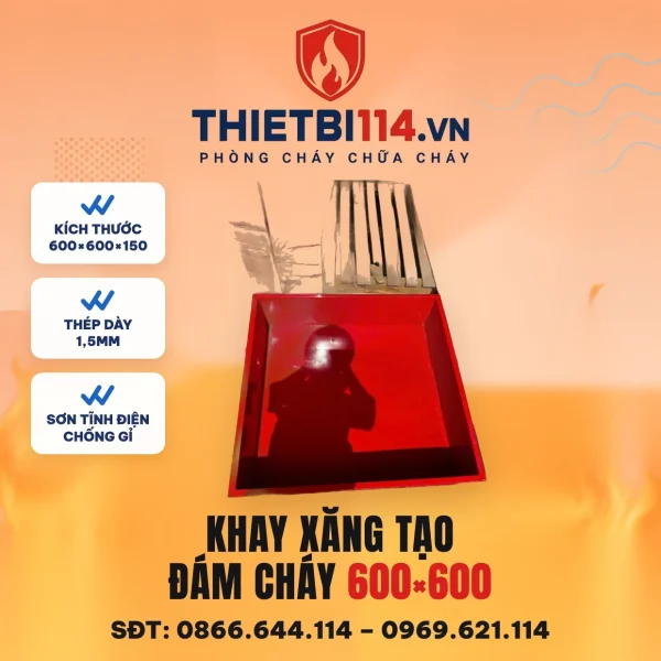 Khay xăng tạo đám cháy mini 600x600x150x1.5mm – ảnh sản phẩm